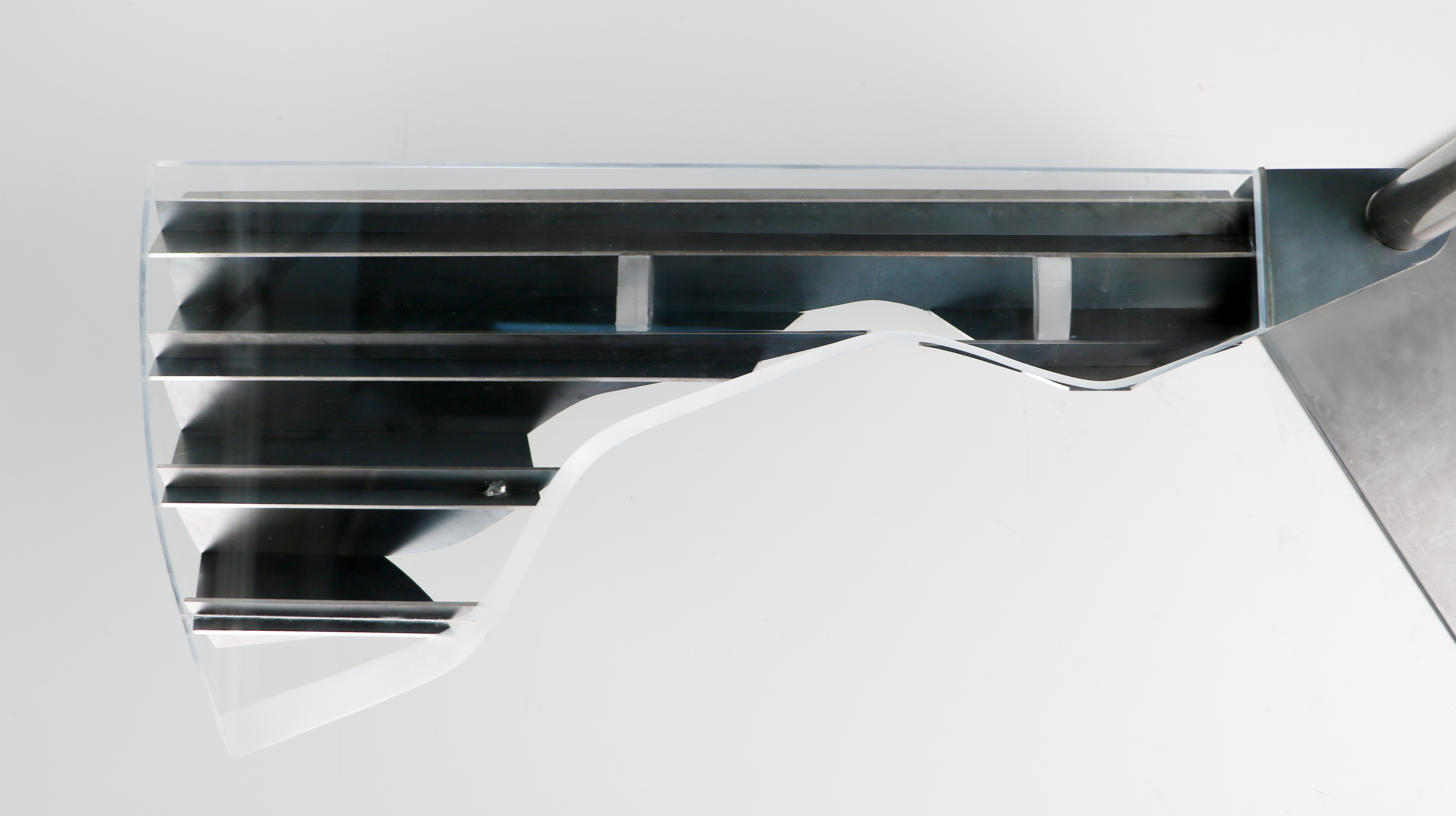 Exploded axonometric drawing of full staircase assembly